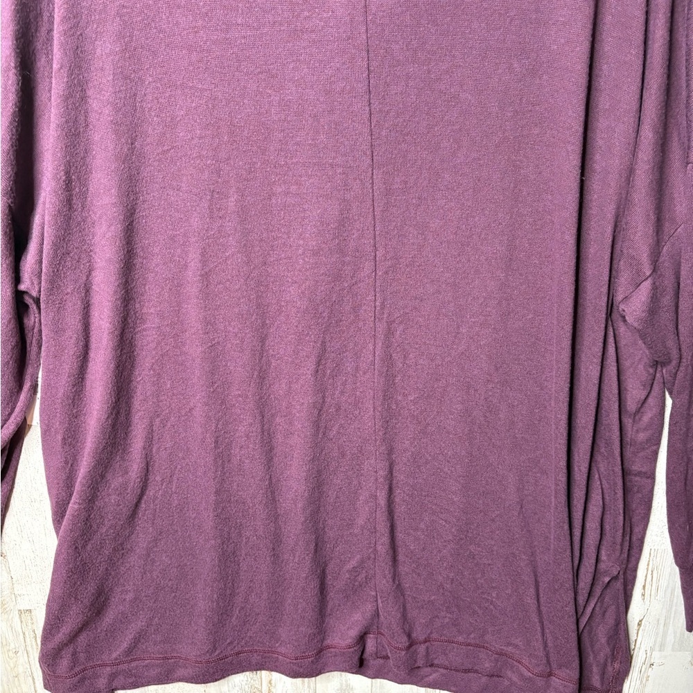 OLD NAVY Long Sleeve Oversized Boyfriend Henley Plush Knit Tunic Dark Purple XXL - Picture 12 of 14